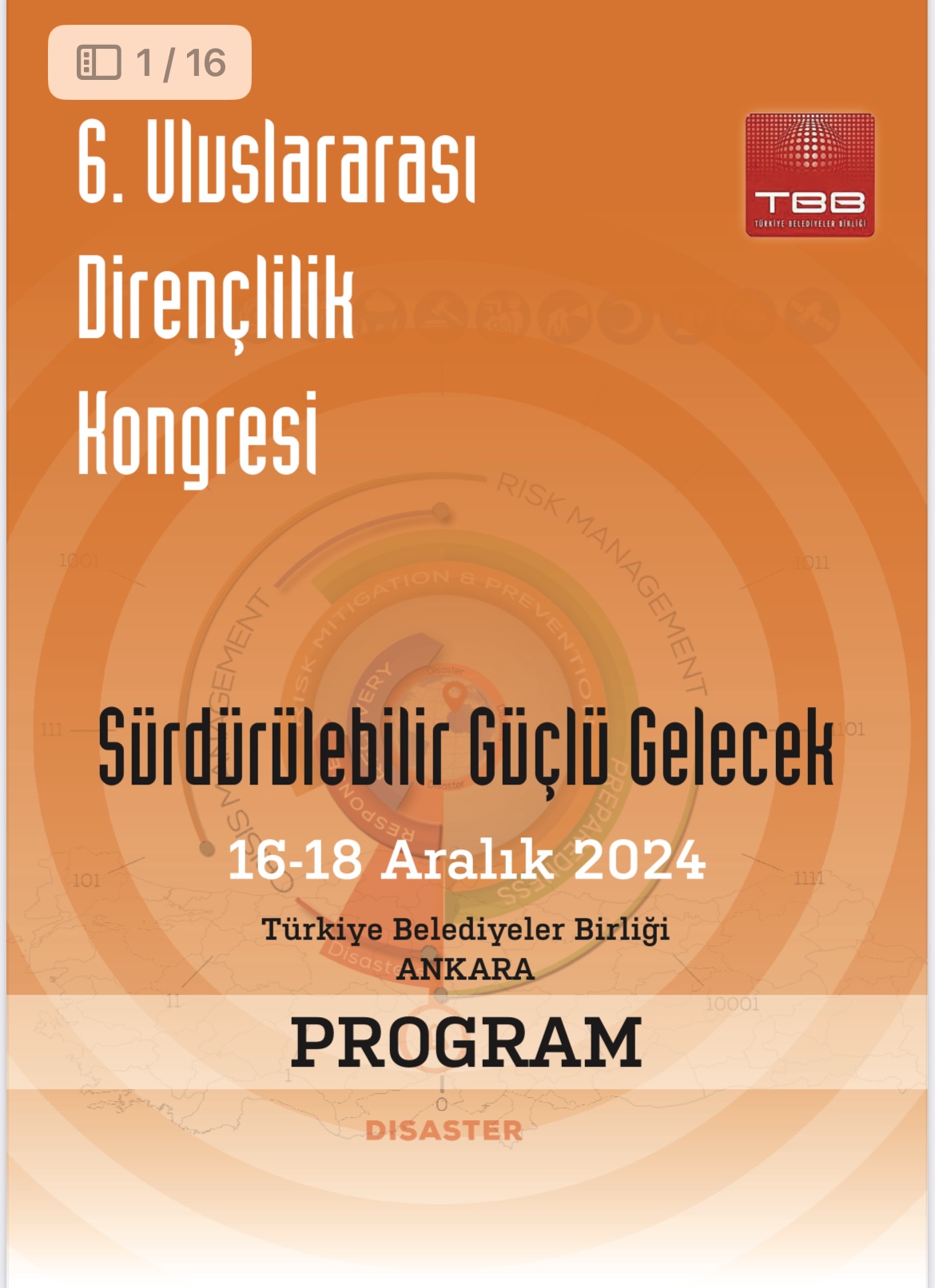 6. ULUSLARARASI DİRENÇLİK KONGRESİ: SÜRDÜRÜLEBİLİR ve GÜÇLÜ GELECEK (16-18 ARALIK 2024)